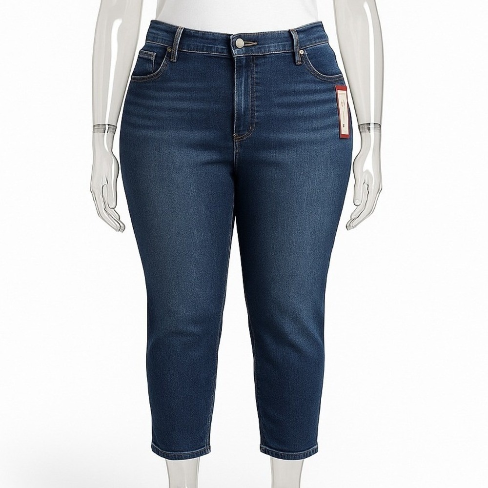Signature Levi Strauss Modern Skinny Crop Jeans Womens Size 18‎ Blue Denim NWT